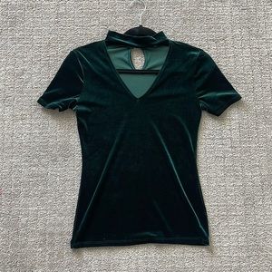 Velvet green top size S